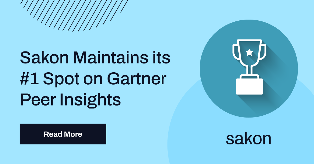 Sakon Maintains its 1 Spot on Gartner Peer Insights for